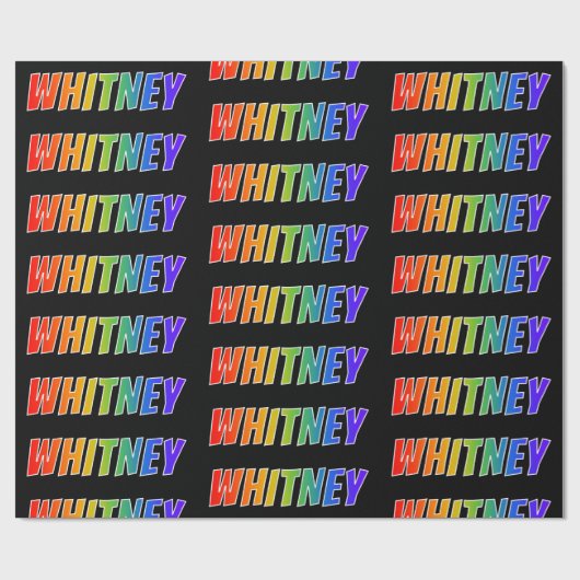 Rainbow First Name "WHITNEY";おもしろいカラフル& ラッピングペーパー (フラット)