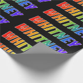 Rainbow First Name "WHITNEY";おもしろいカラフル& ラッピングペーパー (角)