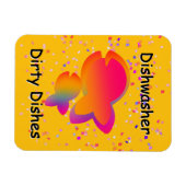 Rainbow Fish DISHWASHER Dirty Dishes Yellow  マグネット (横)