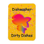 Rainbow Fish DISHWASHER Dirty Dishes Yellow  マグネット (縦)