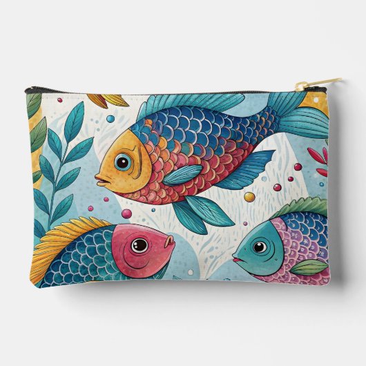 Rainbow Fish in Underwater アクセサリーポーチ (裏面)