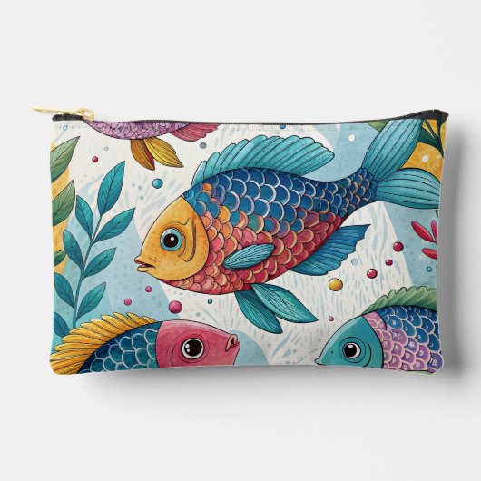 Rainbow Fish in Underwater アクセサリーポーチ (正面)