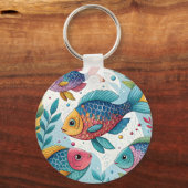 Rainbow Fish in Underwater キーホルダー (正面)