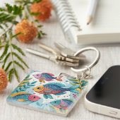 Rainbow Fish in Underwater キーホルダー (正面右)