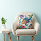 Rainbow Fish in Underwater クッション (椅子)