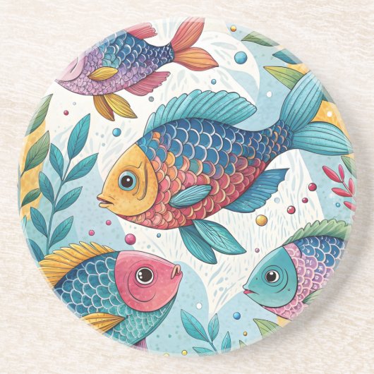 Rainbow Fish in Underwater コースター (正面)