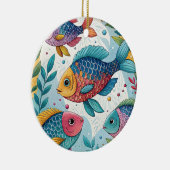 Rainbow Fish in Underwater セラミックオーナメント (右)