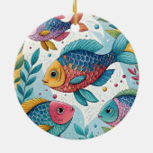 Rainbow Fish in Underwater セラミックオーナメント (裏面)