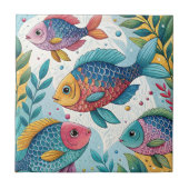 Rainbow Fish in Underwater タイル (正面)