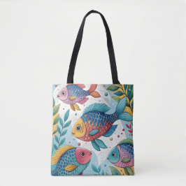 Rainbow Fish in Underwater トートバッグ