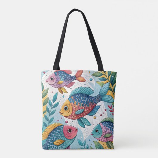 Rainbow Fish in Underwater トートバッグ (裏面)