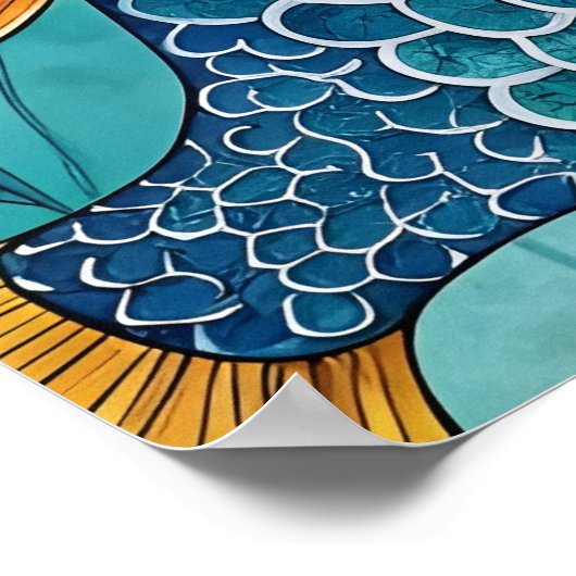 Rainbow Fish in Underwater ポスター (角)