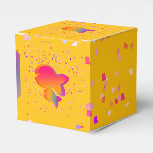 Rainbow Fish Kids Yellow Birthday  フェイバーボックス (正面サイド)