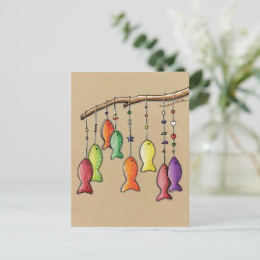 Rainbow Fish on Hooksはがき ポストカード (スタンド正面)