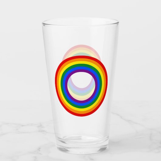 RAINBOW FLAG -ストライプリングや輪- LGBT タンブラーグラス (正面)
