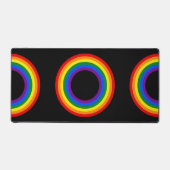 RAINBOW FLAG -ストライプリングや輪- LGBT デスクマット (正面)