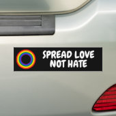 RAINBOW FLAG -ストライプリングや輪- LGBT バンパーステッカー (車上)