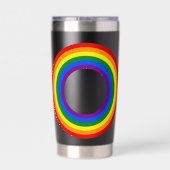 RAINBOW FLAG -ストライプリングや輪- LGBT 保温保冷タンブラー (背面)