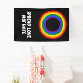 RAINBOW FLAG -ストライプリングや輪- LGBT 横断幕 (インサイチュ)