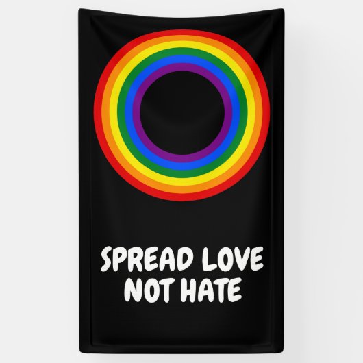 RAINBOW FLAG -ストライプリングや輪- LGBT 横断幕 (縦)