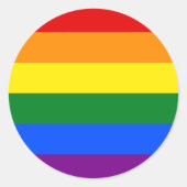 Rainbow flag ラウンドシール (正面)