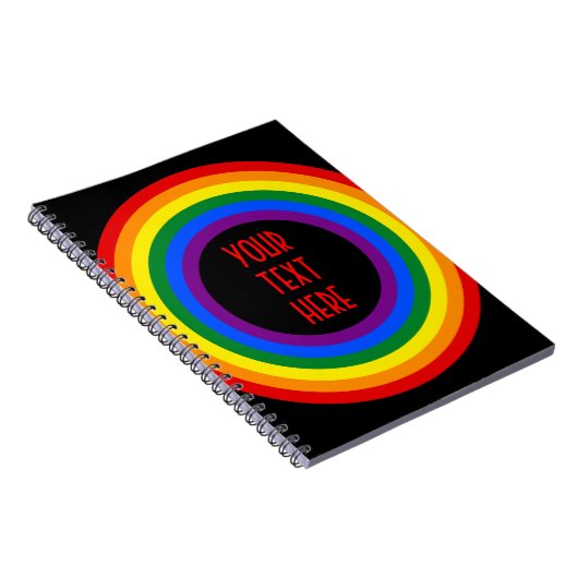 RAINBOW FLAG BUTTON + あなたのサインまたはテキスト ノートブック (右側)