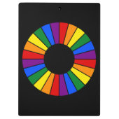 RAINBOW FLAG BUTTON RAYS + あなたのサインまたはテキスト クリップボード (裏面)