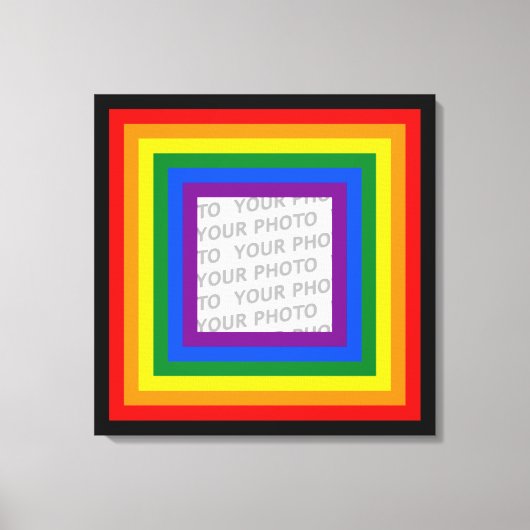 RAINBOW FLAG FRAME +サインまたは画像 キャンバスプリント (正面)