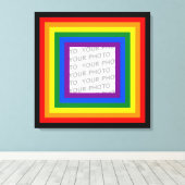 RAINBOW FLAG FRAME +サインまたは画像 キャンバスプリント (インサイチュ (ウッドフロア))