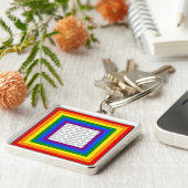 RAINBOW FLAG FRAME +サインまたは画像 キーホルダー (側面)