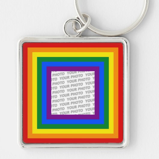 RAINBOW FLAG FRAME +サインまたは画像 キーホルダー (正面)
