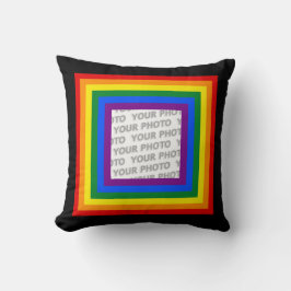 RAINBOW FLAG FRAME +サインまたは画像 クッション