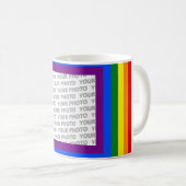 RAINBOW FLAG FRAME +サインまたは画像 コーヒーマグカップ (正面右)