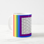 RAINBOW FLAG FRAME +サインまたは画像 コーヒーマグカップ (正面左)