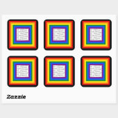 RAINBOW FLAG FRAME +サインまたは画像 スクエアシール (シート)