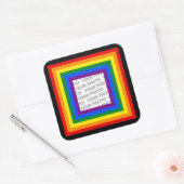 RAINBOW FLAG FRAME +サインまたは画像 スクエアシール (封筒)