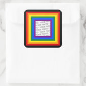 RAINBOW FLAG FRAME +サインまたは画像 スクエアシール (バッグ)