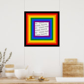 RAINBOW FLAG FRAME +サインまたは画像 ポスター (キッチン)
