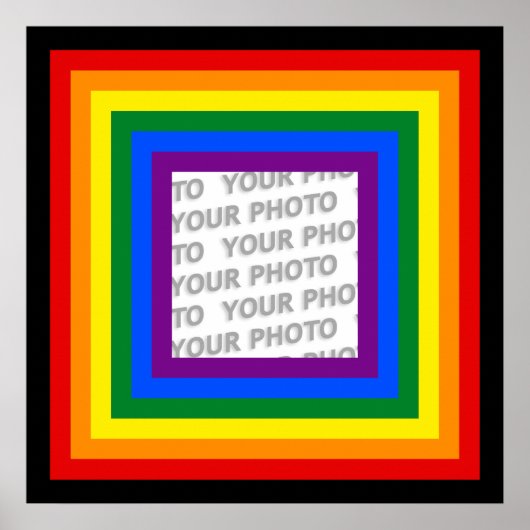 RAINBOW FLAG FRAME +サインまたは画像 ポスター (正面)
