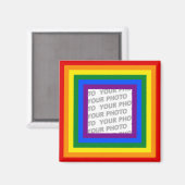 RAINBOW FLAG FRAME +サインまたは画像 マグネット (正面/裏面)
