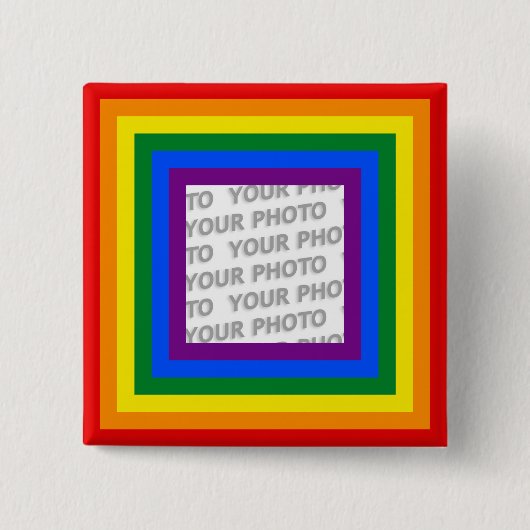RAINBOW FLAG FRAME +サインまたは画像 缶バッジ (正面)