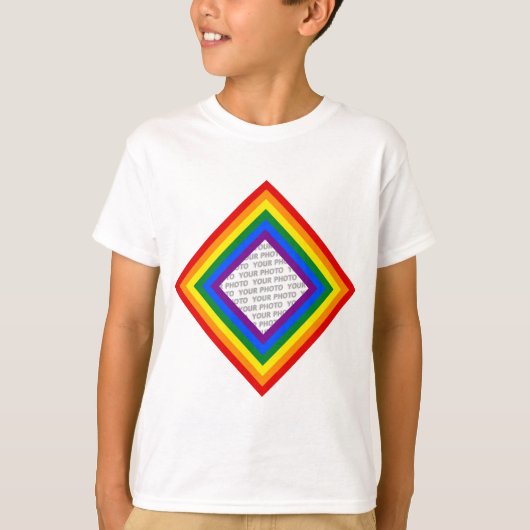 RAINBOW FLAG FRAME +サインまたは画像 Tシャツ (正面)