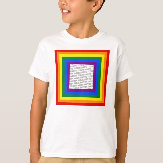 RAINBOW FLAG FRAME +サインまたは画像 Tシャツ (正面)