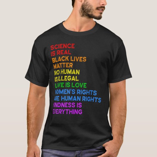 Rainbow Flag Human Rights Womens & Gay Rights LGBT Tシャツ (正面)