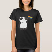 Rainbow Flag Panda Cute Pansexual LGBTQ Gay Pride  Tシャツ (正面)