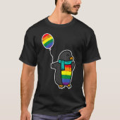 Rainbow Flag Penguin Cute Gay Pride Ally LGBTQ Mon Tシャツ (正面)