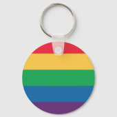 Rainbow Flag Pride Button Keychain キーホルダー (正面)