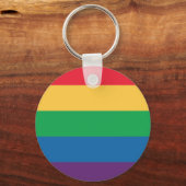 Rainbow Flag Pride Button Keychain キーホルダー (正面)