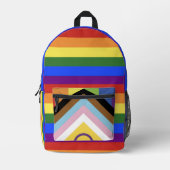 rainbow flag stripe backpack lgbtq flag プリントバックパック (正面)