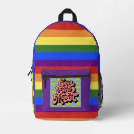 rainbow flag stripe with positivity backpack プリントバックパック